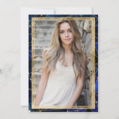 Blauw Midnight Crystal Galaxy 21e Verjaardag foto Kaart (Achterkant)