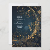 Blauw Midnight Gold hemels Vrijgezellenfeest Kaart (Voorkant)