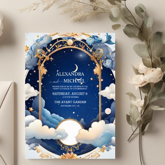 Blauw Midsummer Night Dream Hemels Huwelijk Kaart
