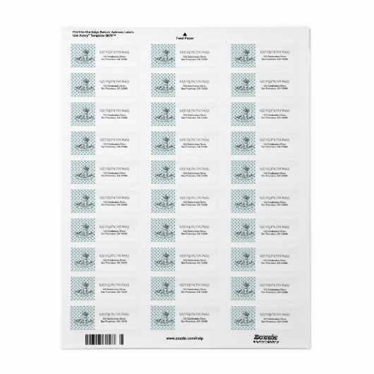 Blauw Mielpje Baby Shower Retouradres Sticker (Full Sheet)