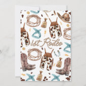 Blauw Mijn eerste Rodeo 1e Verjaardag Dank u Kaart (Achterkant)