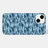 Blauw militair gepixelde camouflagepatroon Case-Mate iPhone case (Achterkant (horizontaal))