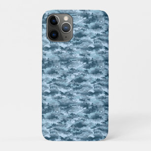 Blauw militair gepixelde camouflagepatroon Case-Mate iPhone case