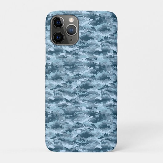 Blauw militair gepixelde camouflagepatroon Case-Mate iPhone case (Achterkant)