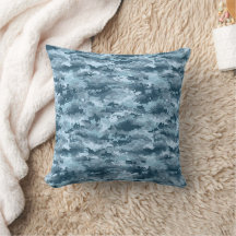 Blauw militair gepixelde camouflagepatroon