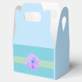 Blauw mini diamantpatroon met bloem bedankdoosjes (Geopend)
