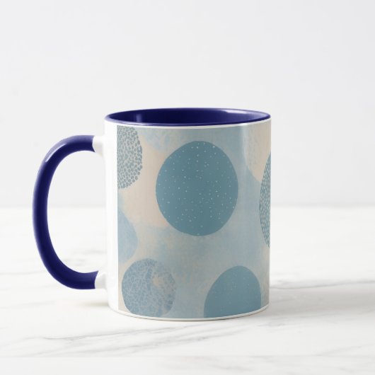 Blauw Minimaal Geometrisch Patroon Mok (Links)