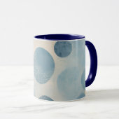 Blauw Minimaal Geometrisch Patroon Mok (Voorkant rechts)