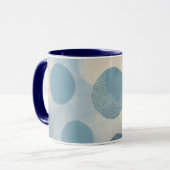 Blauw Minimaal Geometrisch Patroon Mok (Voorkant links)