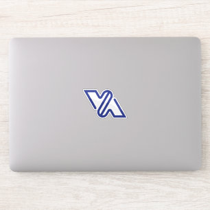 Blauw Minimaal Letter VA Klassiek  Sticker