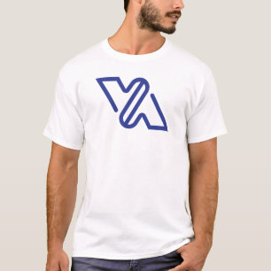 Blauw Minimaal Letter VA Klassiek T-shirt