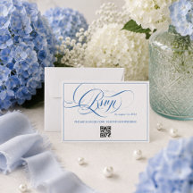 Blauw Minimaal Luxe Calligrafie Bruiloft