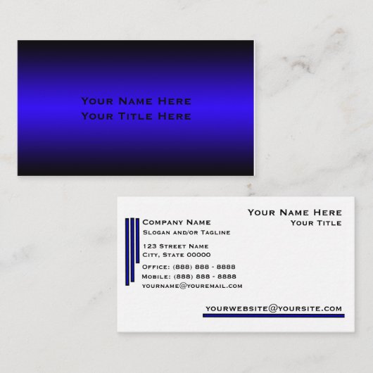 Blauw minimaal Visitekaartje (Voorkant / Achterkant)