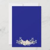 Blauw Minimal Bloemen Goud Islamitisch Moslim Brui Kaart (Achterkant)