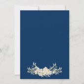 Blauw Minimal Bloemen Goud Islamitisch Moslim Brui Kaart (Achterkant)