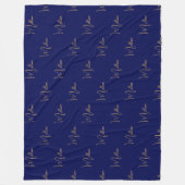 Blauw minimalistisch aangepaste naam fleece deken (Voorkant)