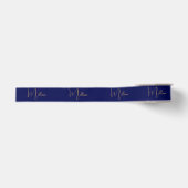 Blauw minimalistisch aangepaste naam grosgrain lint (Voorkant)
