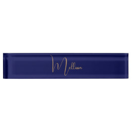 Blauw minimalistisch aangepaste naam naambordje