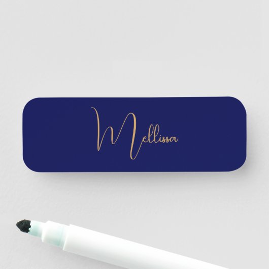 Blauw minimalistisch aangepaste naam naamplaatje (In situ)