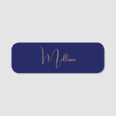 Blauw minimalistisch aangepaste naam naamplaatje (Voorkant)