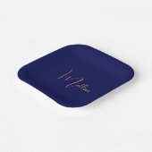 Blauw minimalistisch aangepaste naam papieren bordje (Gebogen)