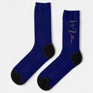 Blauw minimalistisch aangepaste naam sokken
