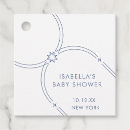 Blauw Minimalistisch Boho Arch Baby shower Bedankjes Labels