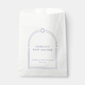Blauw Minimalistisch Boho Arch Baby shower Bedankzakje (Voorkant)