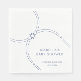 Blauw Minimalistisch Boho Arch Baby shower Servet