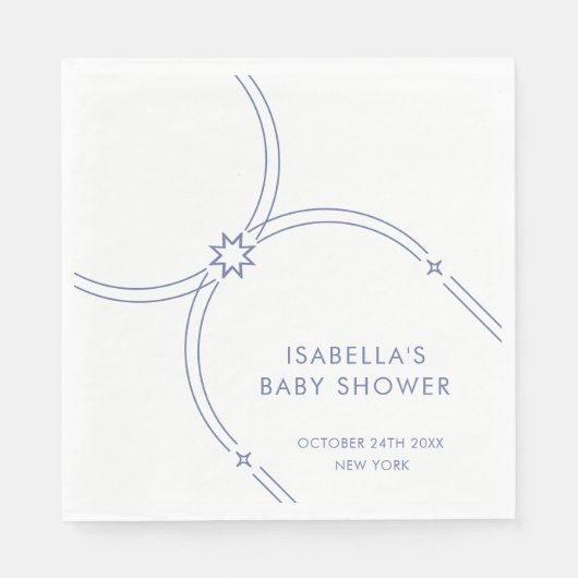 Blauw Minimalistisch Boho Arch Baby shower Servet (Voorkant)