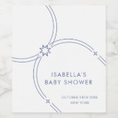 Blauw Minimalistisch Boho Arch Baby shower Wijn Etiket (Enkel label)