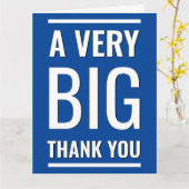 Blauw minimalistisch Een zeer grote dank voor grot Kaart (Gele Bloem)