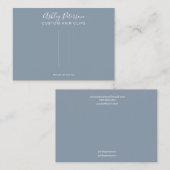 Blauw minimalistisch elegant haarklemweerscherm visitekaartje (Voorkant / Achterkant)