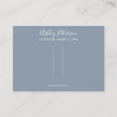 Blauw minimalistisch elegant haarklemweerscherm visitekaartje (Voorkant)