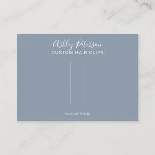 Blauw minimalistisch elegant haarklemweerscherm visitekaartje