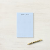 Blauw minimalistisch en persoonlijk retro esthetis post-it® notes (Op bureau)