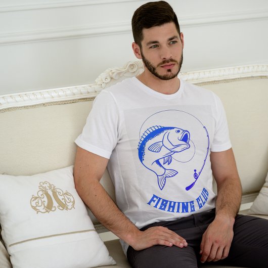 Blauw minimalistisch Gevist Club T-shirt