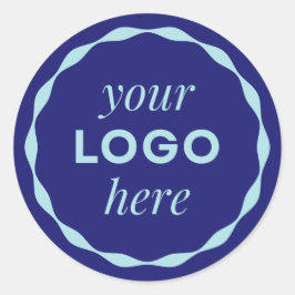 Blauw minimalistisch logo cirkel sticker