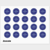 Blauw minimalistisch logo cirkel sticker (Vel)