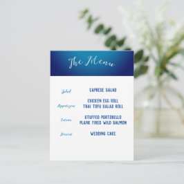 Blauw Minimalistisch Menu Bijlagekaart