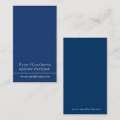 Blauw minimalistisch minimaal eenvoudig profession visitekaartje (Voorkant / Achterkant)