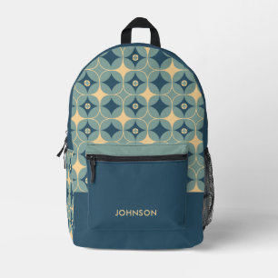 Blauw minimalistisch modern geometrisch patroon bedrukte rugzak