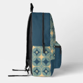 Blauw minimalistisch modern geometrisch patroon bedrukte rugzak (Links)