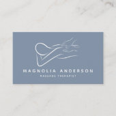 Blauw minimalistisch modern | Massagetherapist Visitekaartje (Voorkant)