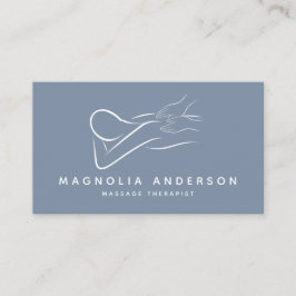 Blauw minimalistisch modern | Massagetherapist Visitekaartje