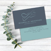 Blauw minimalistisch modern | Massagetherapist Visitekaartje