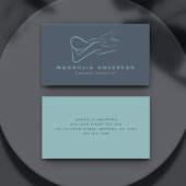 Blauw minimalistisch modern | Massagetherapist Visitekaartje