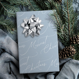 Blauw Minimalistisch Modern Schrift Mergelijk Kers Cadeaupapier