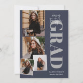 Blauw Minimalistisch Modern Verticaal 5 Pic Afstud Kaart (Voorkant)