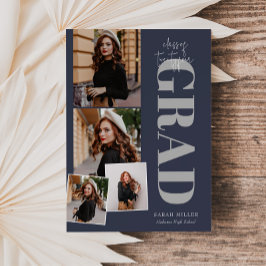 Blauw Minimalistisch Modern Verticaal 5 Pic Afstud Kaart